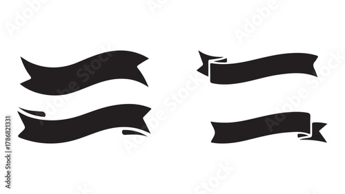 Dynamic banner ribbon with bold text and graphic elements