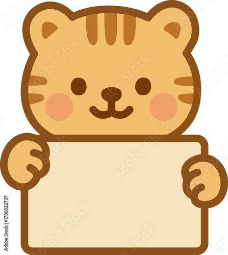 메시지 보드 들고 있는 고양이