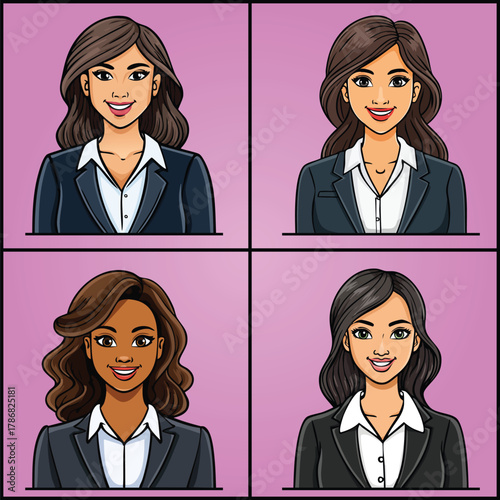 Professional businesswomen portraits in suits