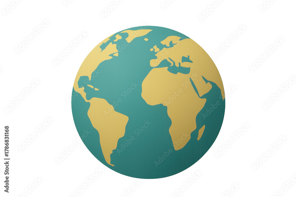 Naklejka premium Stylized rendering of the earth, a fundamental element for international communication, education, or environmental themes