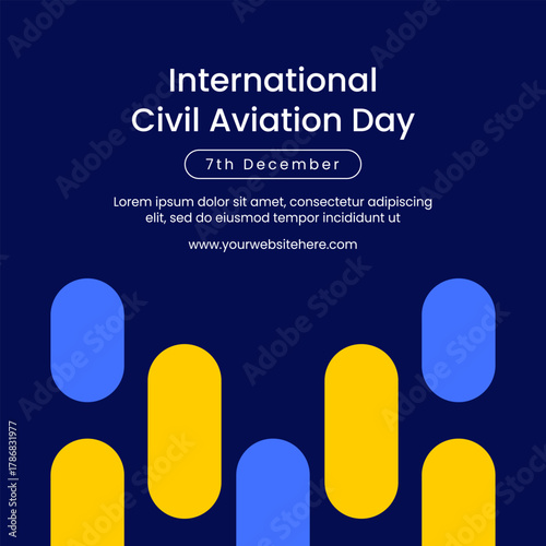 Flat Cartoon Hand Drawn Illustration Background Celebrating International Civil Aviation Day Templates