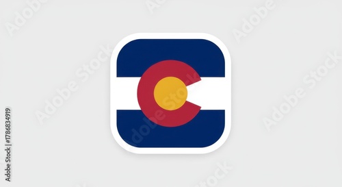 Minimalist graphic of the Colorado state flag icon, ideal for travel apps and website logos