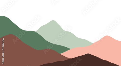Serene Mountain Range A Calming Illustration of Rolling Hills