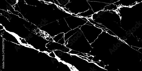 "Elegant black marble texture with striking white natural veins. Perfect abstract stone background for luxury design, modern interiors, digital art, wallpapers, tiles, and decorative surfaces"	