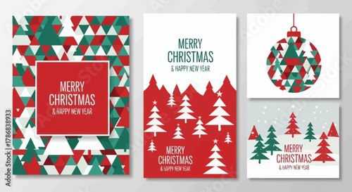 Festive Christmas Card Designs with Geometric and Minimalist Elements