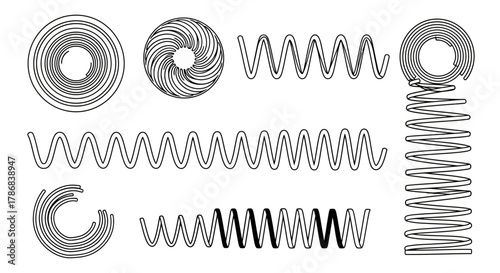 Assortment of Springs Coils, Spirals, and Torsion Elements