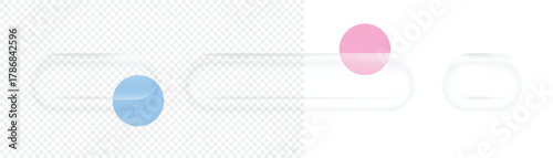 Glassmorphism Style Toggle Buttons in Blue and Pink Colors