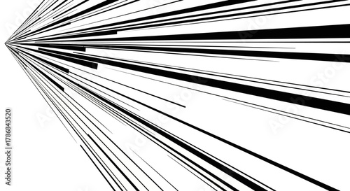 Dynamic burst of vector lines creating a sense of speed, movement and explosion