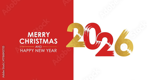 Merry Christmas and Happy New Year 2026 Festive Holiday Season Greeting for Celebration