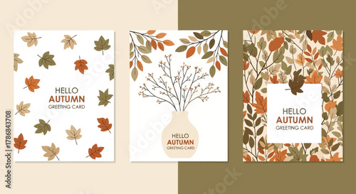 Autumn Greetings Elegant Fall Foliage Design for Cards and Invitations