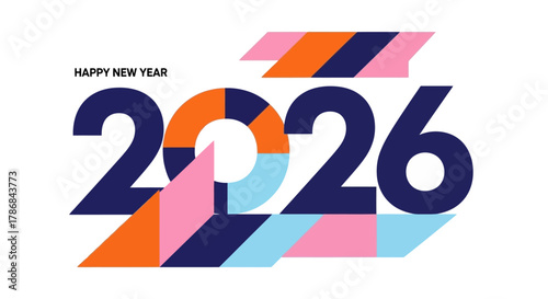 Happy New Year 2026 Geometric Design Celebration for the Upcoming Year