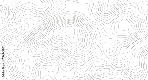 Topographic Map Lines Abstract Relief Contour Design on White