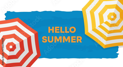 Summer Vibes Beach Umbrellas and Sunny Greetings