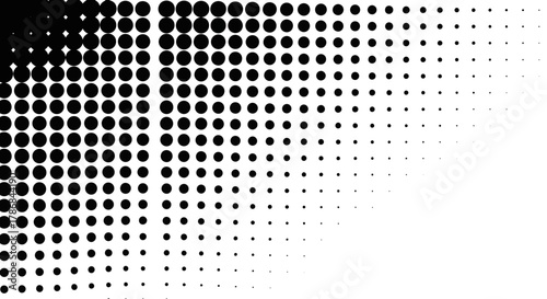Abstract Black Dots Gradient Pattern on White Background for Digital Design and Visuals