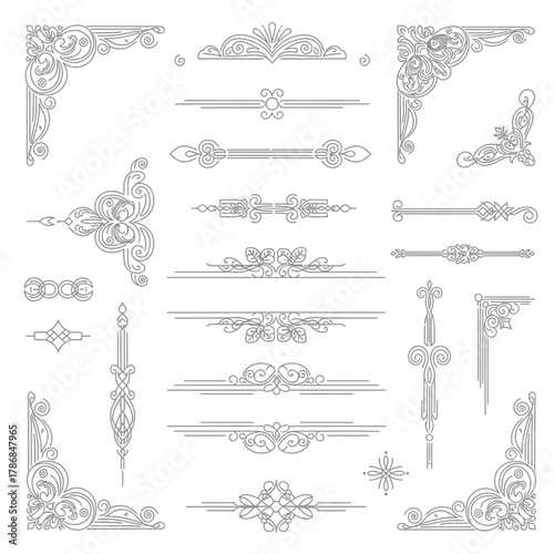 Elegant decorative ornaments and borders perfect for sophisticated invitations, premium branding, and classic design projects