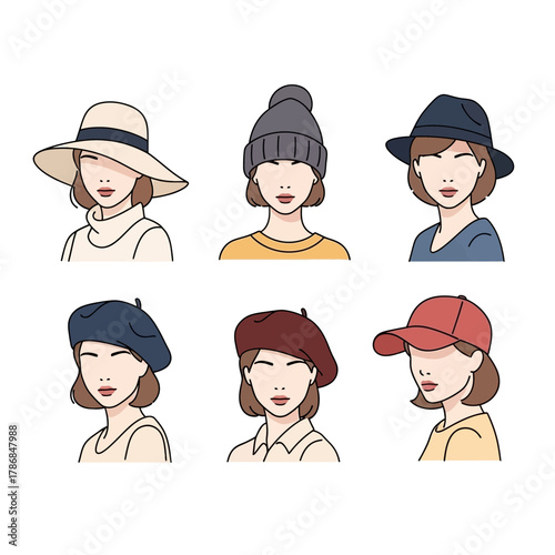 Chic women showcase diverse stylish hat collection perfect for fashion blogs and seasonal campaigns