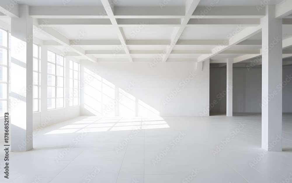 Fototapeta premium Minimalist Futuristic White Stage Background