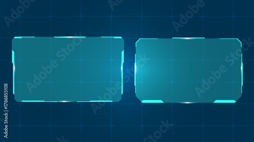 Futuristic HUD Set Interface Vector Set . Ideal for AI systems, cyber dashboards, and advanced data UI designs.