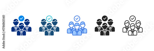 Candidate Selection Icon Set Multiple Style Vector Illustration 