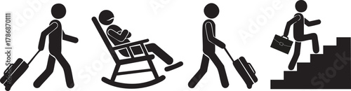 Abstract music background with guitar illustration, silhouette of woman runner, and Japanese kanji calligraphy design