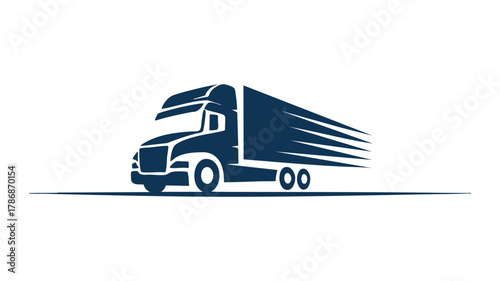 Fast moving truck delivery logo