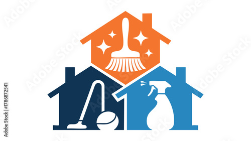 Home cleaning service logo design