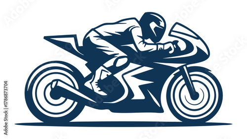 Motorcycle racer on a fast bike