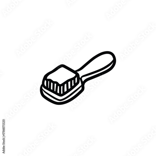 Pet Brush Grooming Tool Outline Illustration