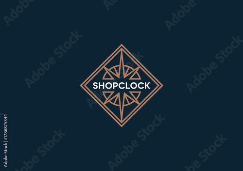 A distinctive, elegant logo design featuring a compass, symbolizing direction and navigation, suitable for e-commerce platforms that guide customers through shopping experiences.