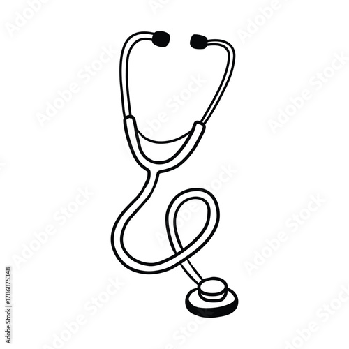 Stethoscope Medical Device Outline Doodle