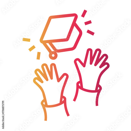 congratulation Line Gradient Icon