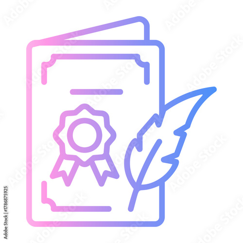 congratulation Line Gradient Icon