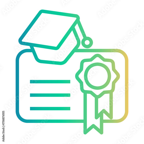 congratulation Line Gradient Icon