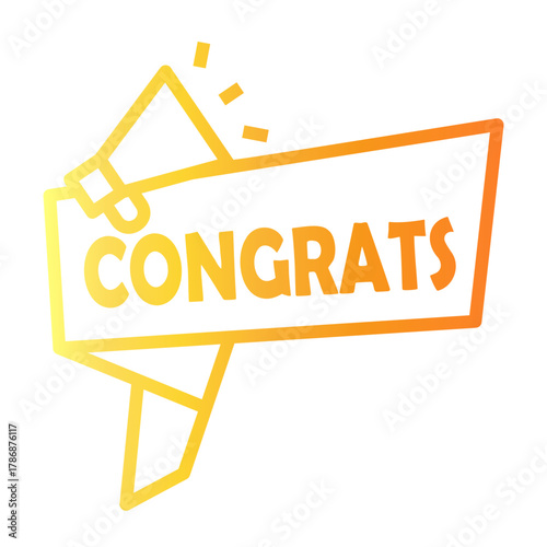 congratulation Line Gradient Icon