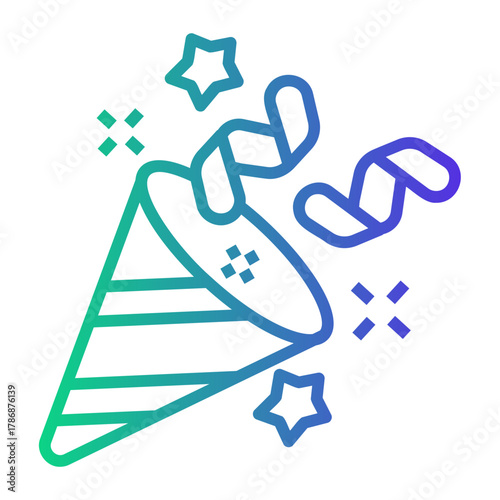 congratulation Line Gradient Icon