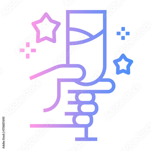 congratulation Line Gradient Icon