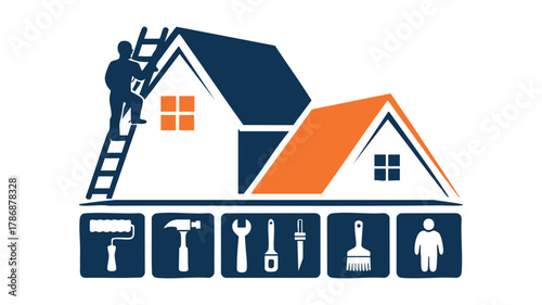 Home renovation and tools icon