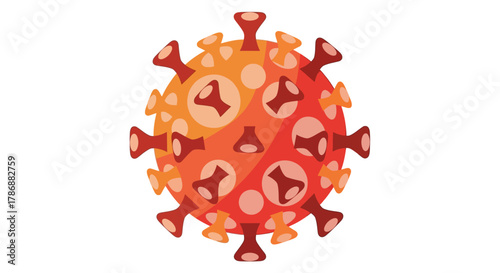 Coronavirus cell structure with transparent background
