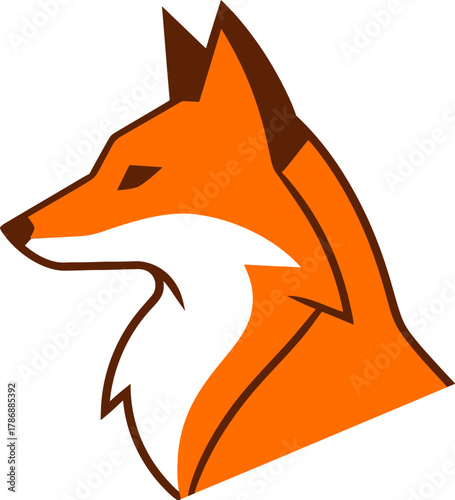 Sleek fox head logo design showcasing modern simplicity and vibrant orange color for branding excellence