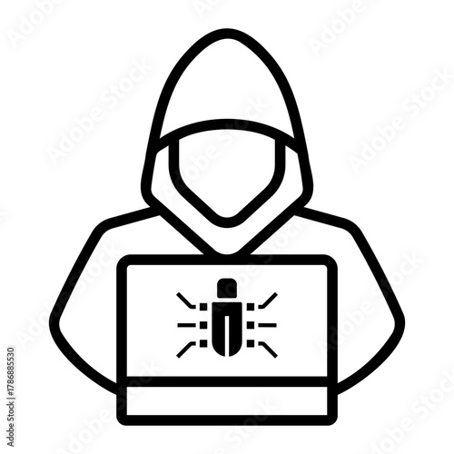 cyber threat Line Icon