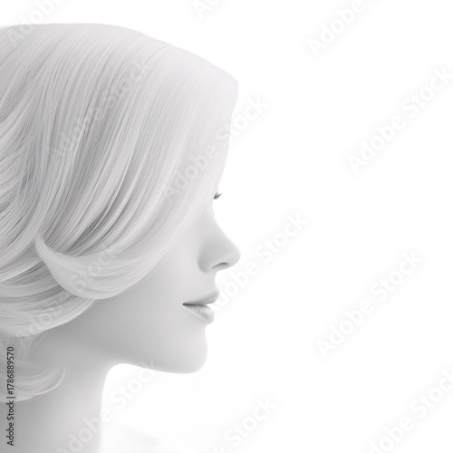 Elegant Woman in White PNG