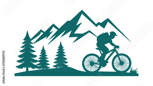 Mountain biking outdoor vector