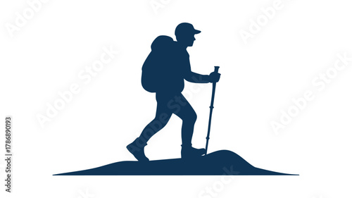 Hiker silhouette with backpack