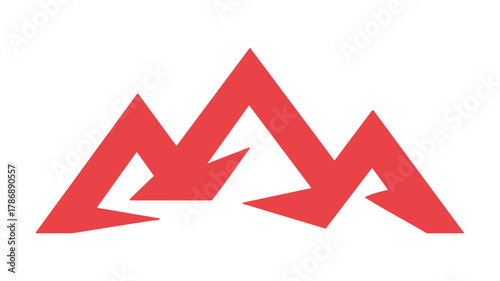 Abstract red mountain peak logo