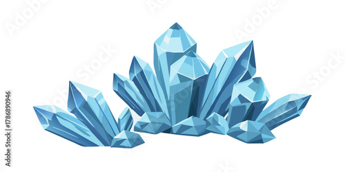 A charming illustration of a group of light blue crystals, perfect for adding a touch of whimsy and charm to any project