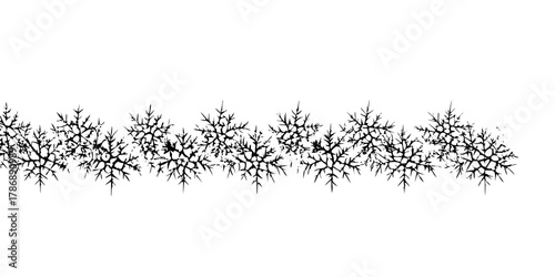 A border of snowflakes creates a festive and wintry atmosphere, perfect for adding a touch of winter magic to any design