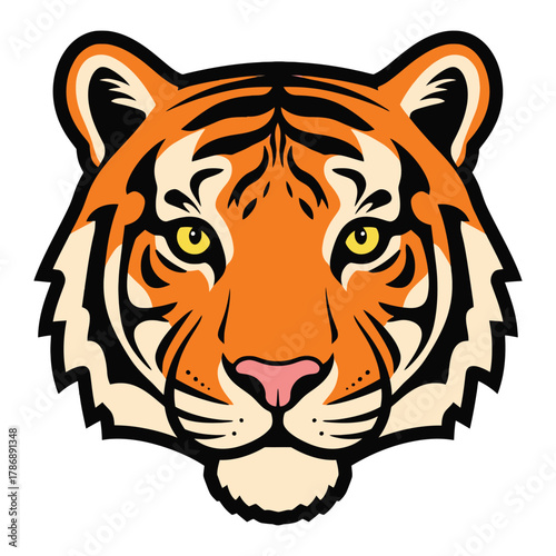 Tigers Majestic Gaze - A Striking Portrait of the Big Cat.