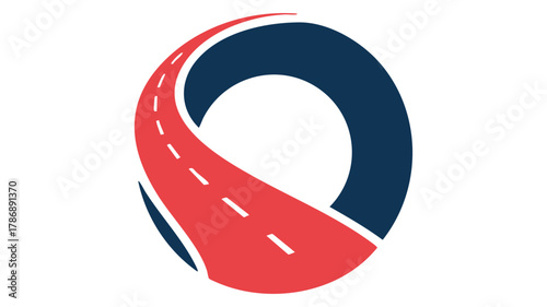 Road path letter o logo concept