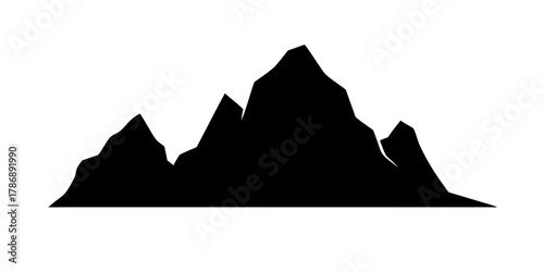 The majestic mountain range silhouette stands tall against the white sky, a symbol of natures grandeur and the spirit of adventure