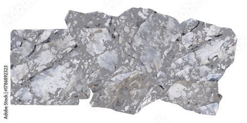 Closeup of a gray and white stone surface, showcasing its intricate patterns and textures, the stones natural beauty is highlighted